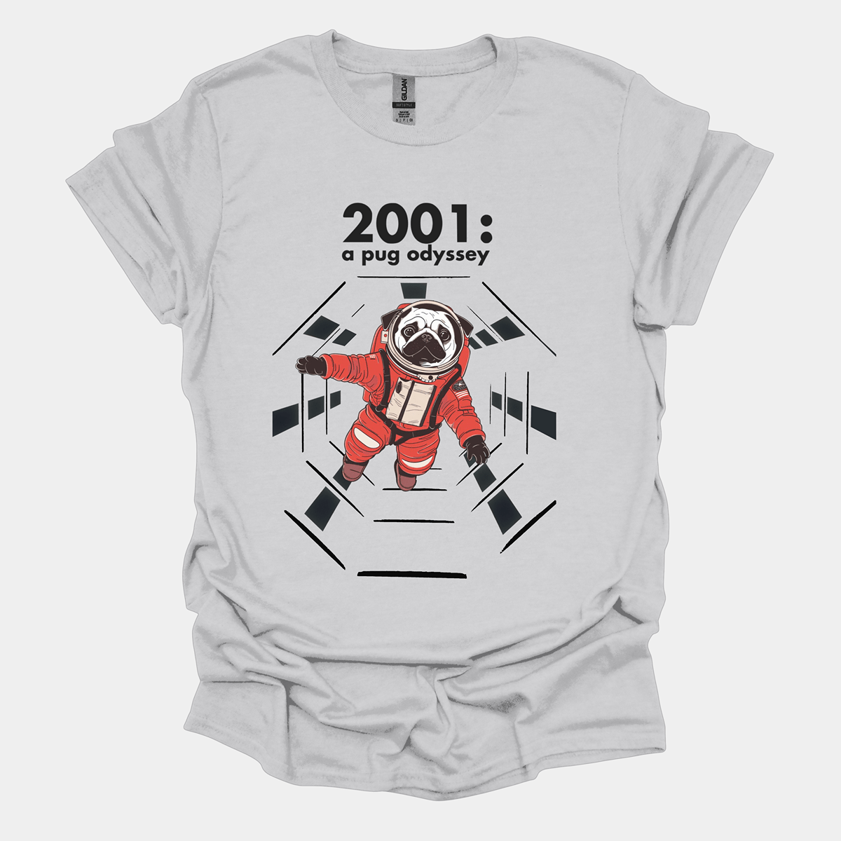 2001 A Pug Odyssey Funny Pug Graphic T-Shirt