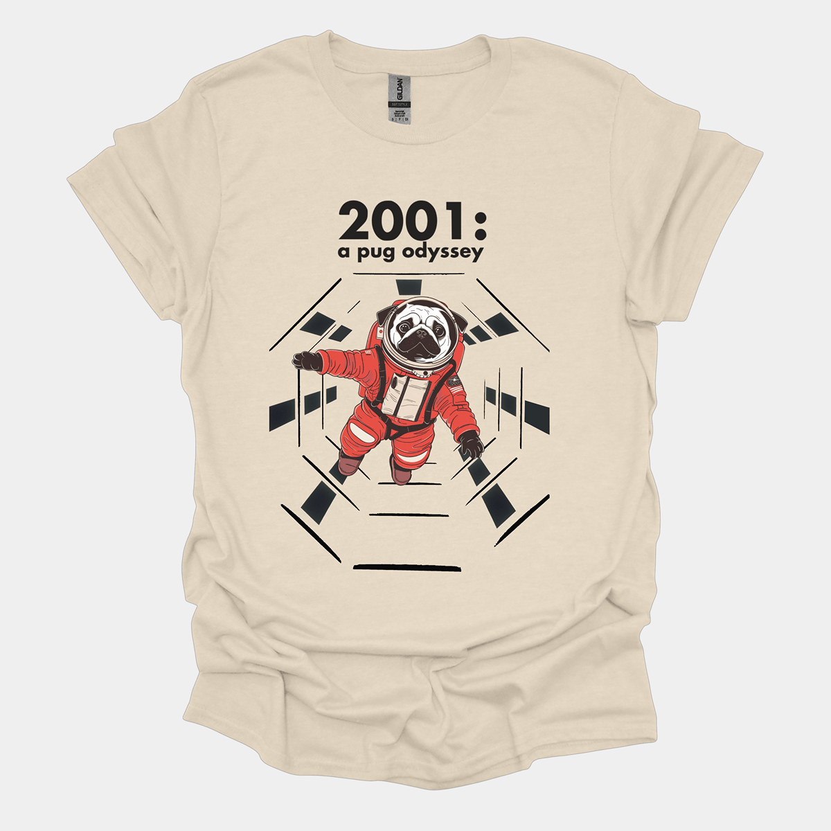 2001 A Pug Odyssey Funny Pug Graphic T-Shirt