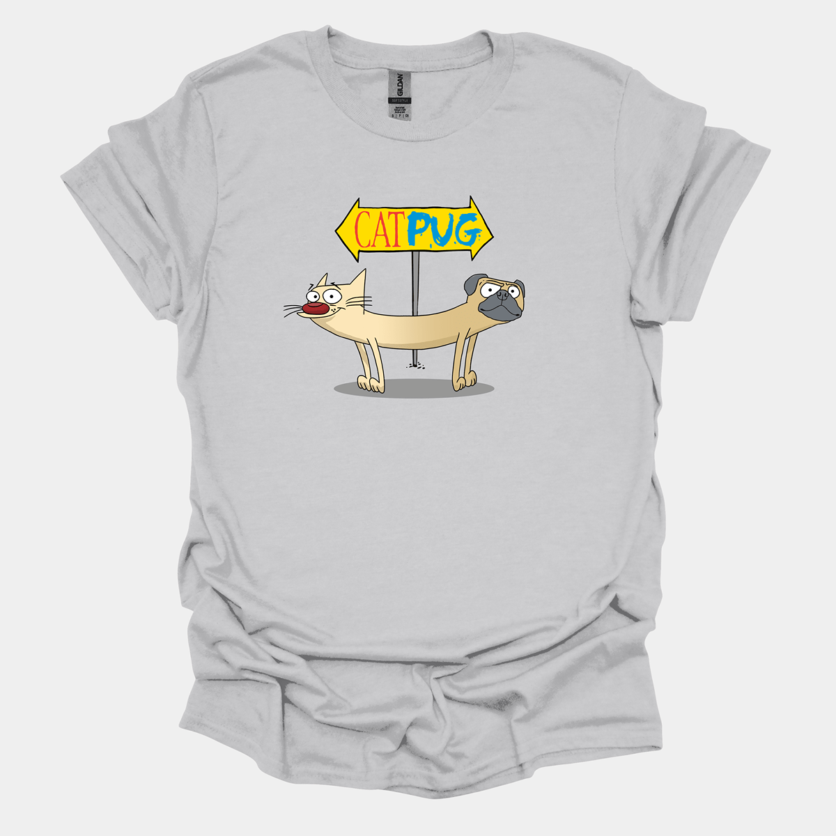 CatPug Funny Pug Graphic T-Shirt