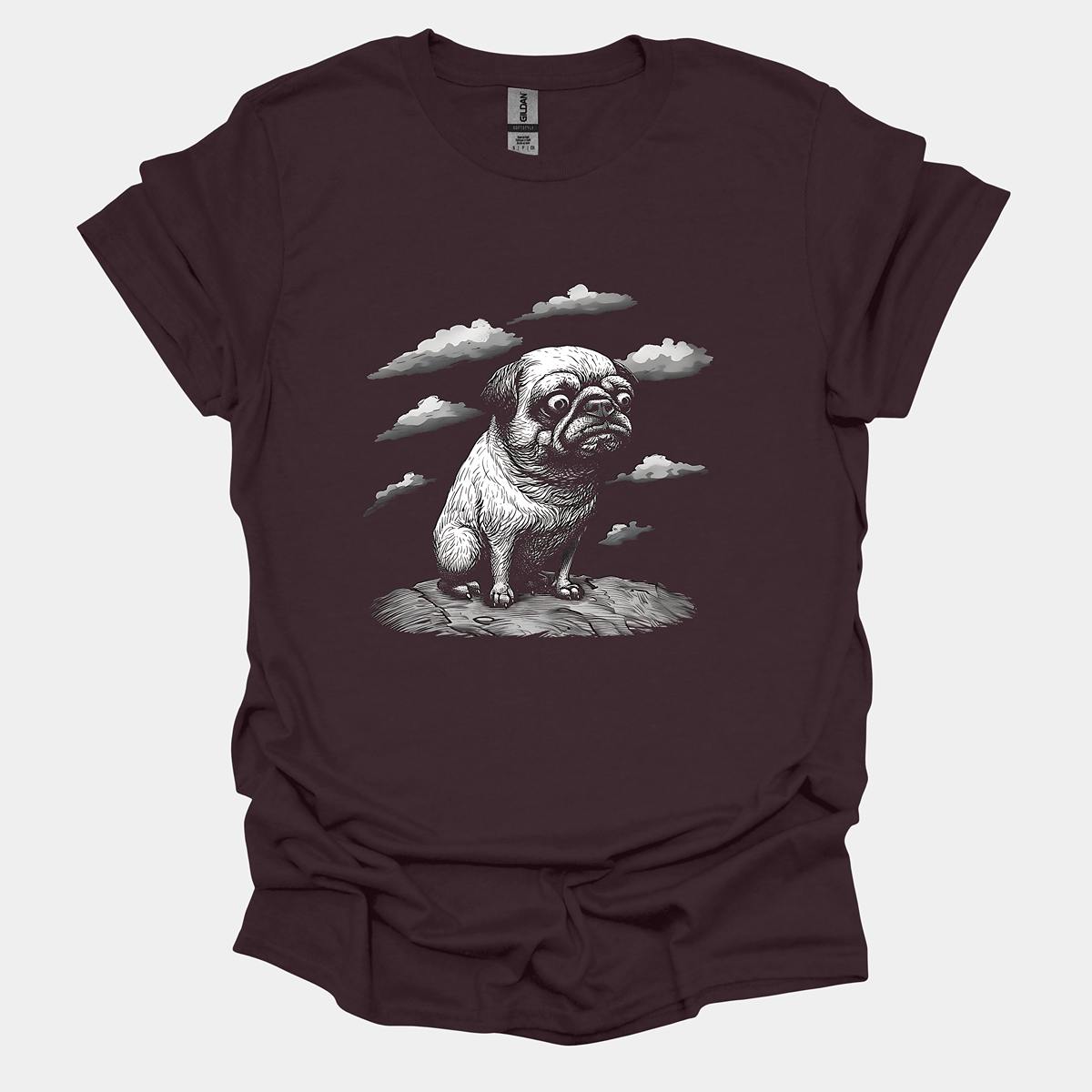 Cloudy Pug Funny Pug Graphic T-Shirt
