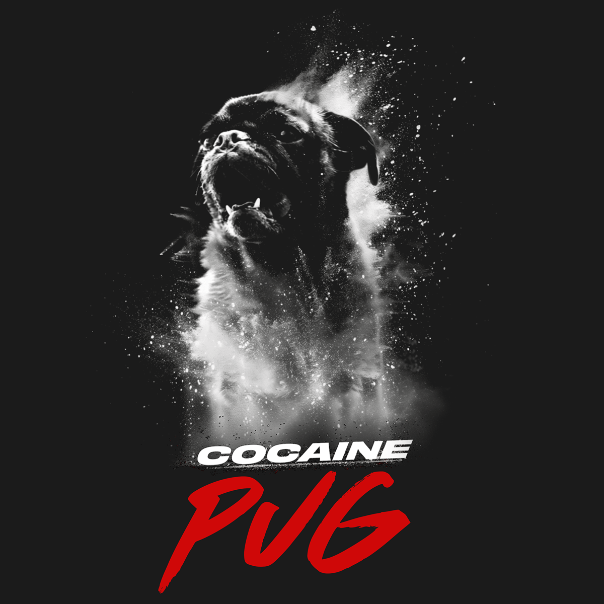 Cocaine Pug Funny Pug Graphic T-Shirt