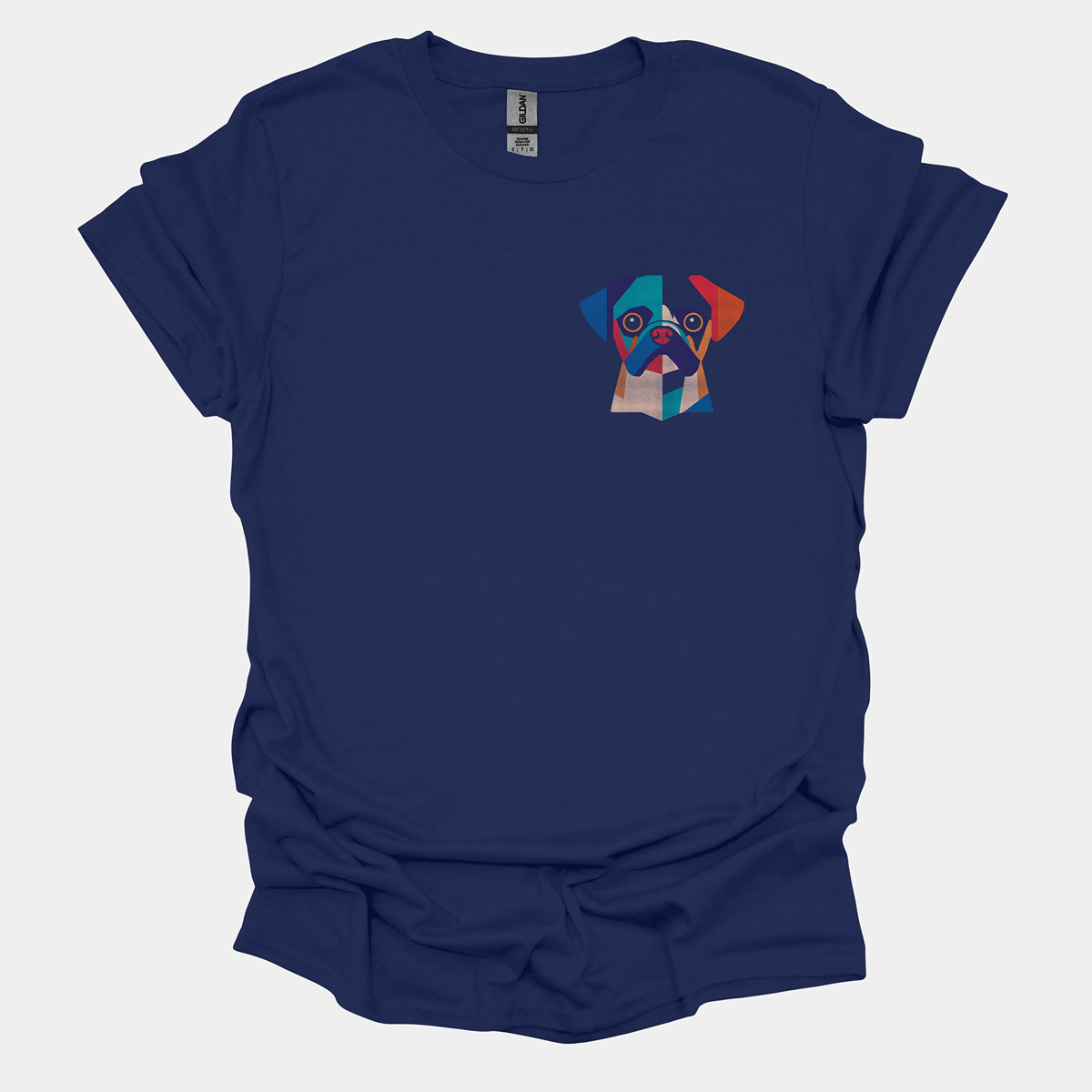 Colorblock Funny Pug Graphic T-Shirt