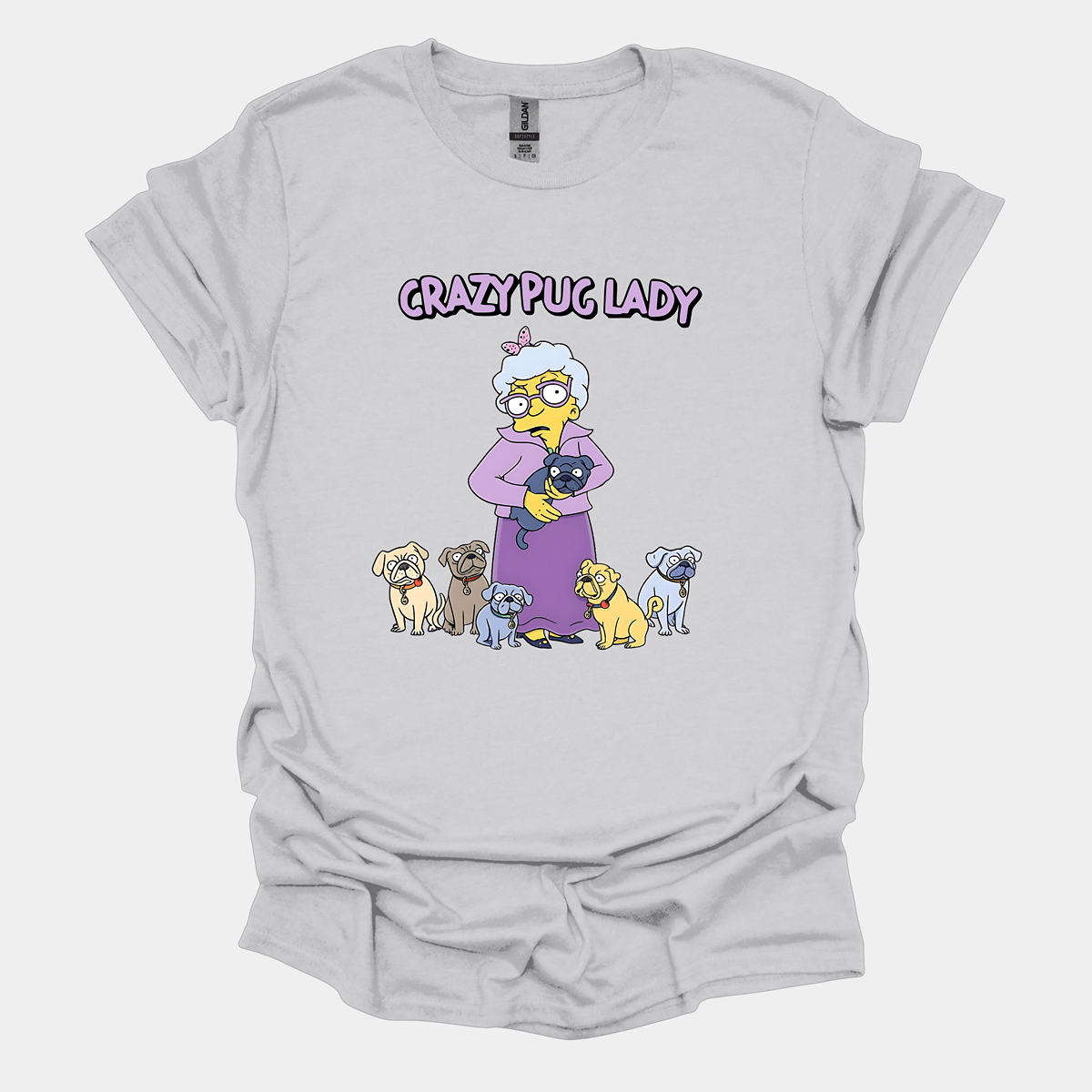 Crazy Pug Lady Funny Pug Graphic T-Shirt