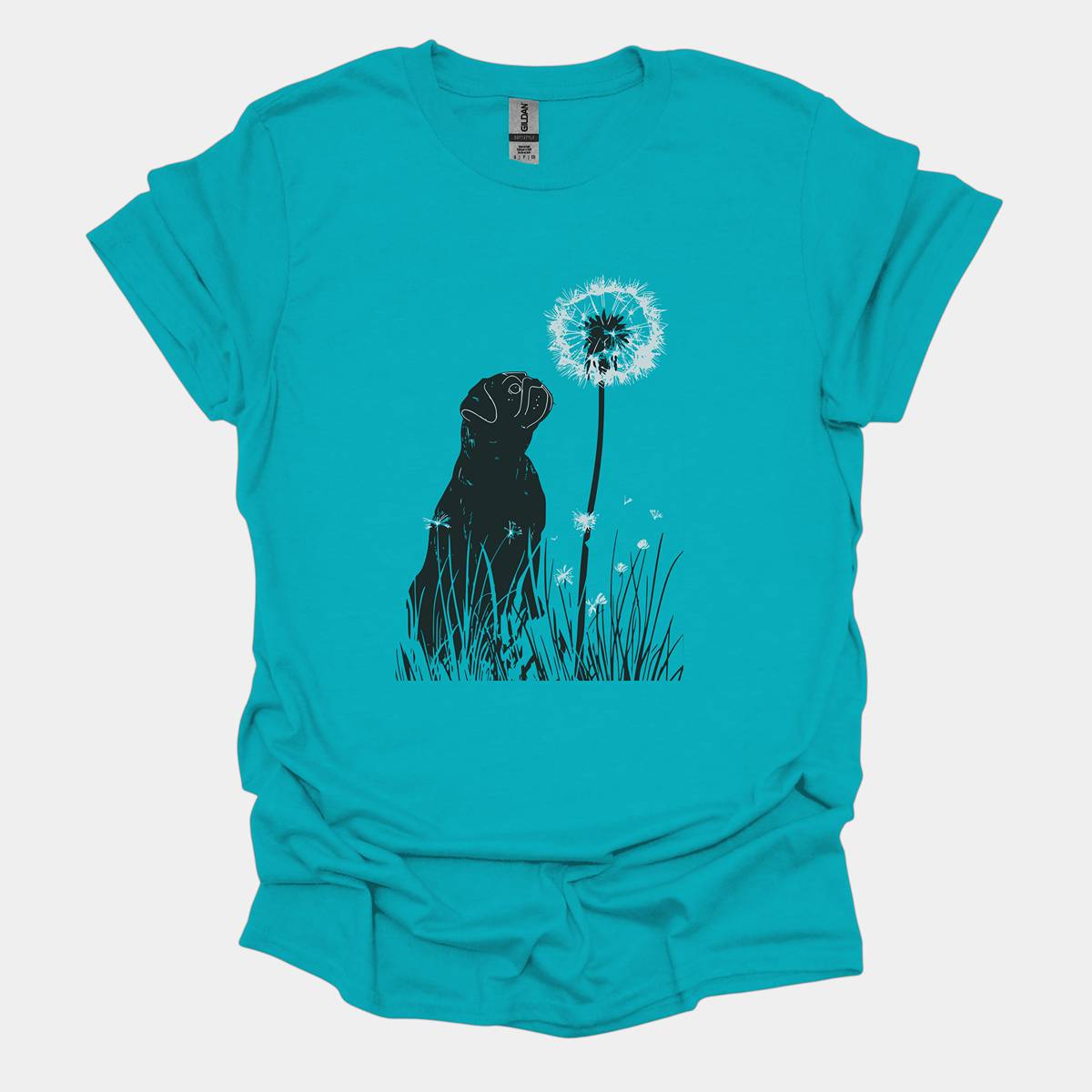 Dandelion Dreams Funny Pug Graphic T-Shirt