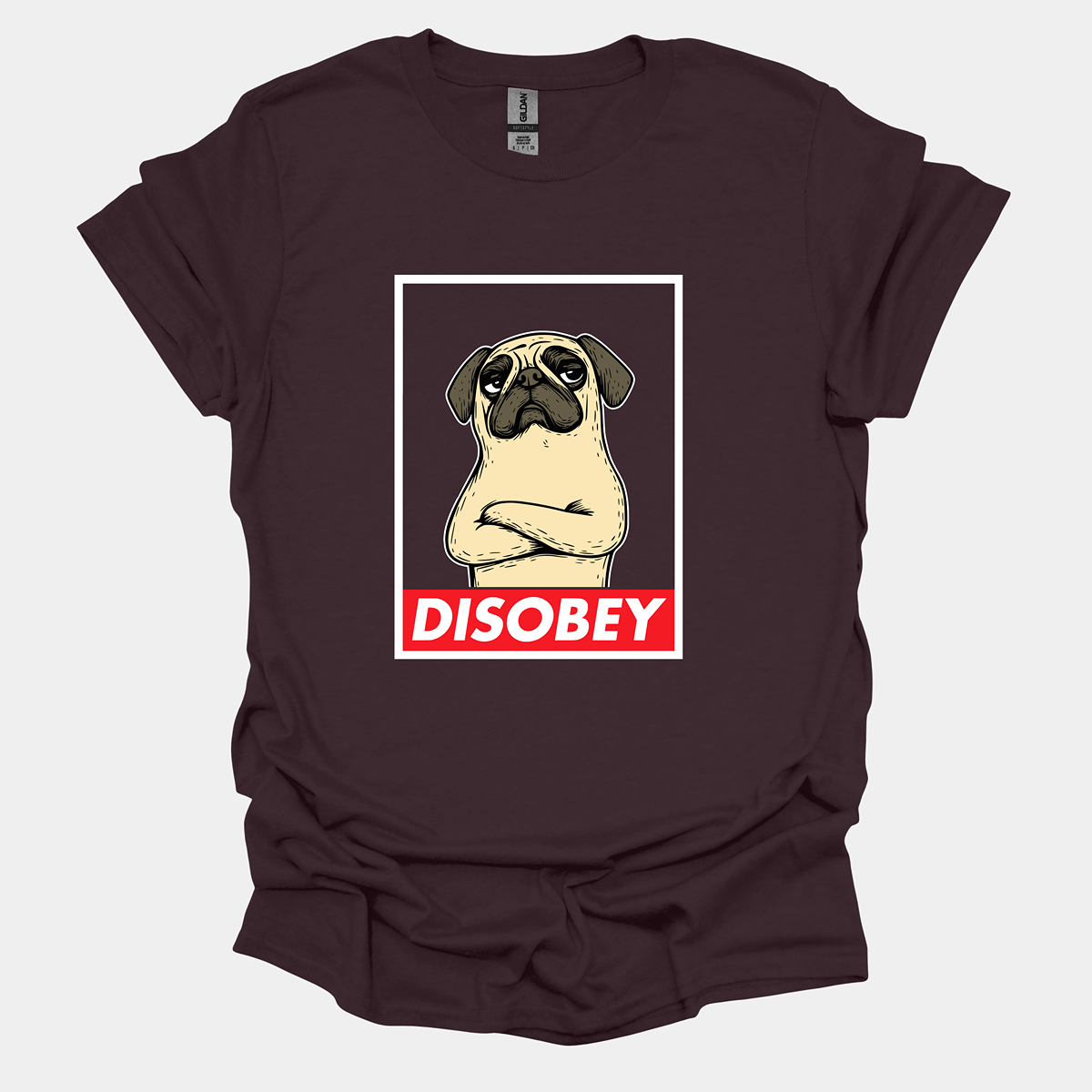 Disobey Funny Pug Graphic T-Shirt
