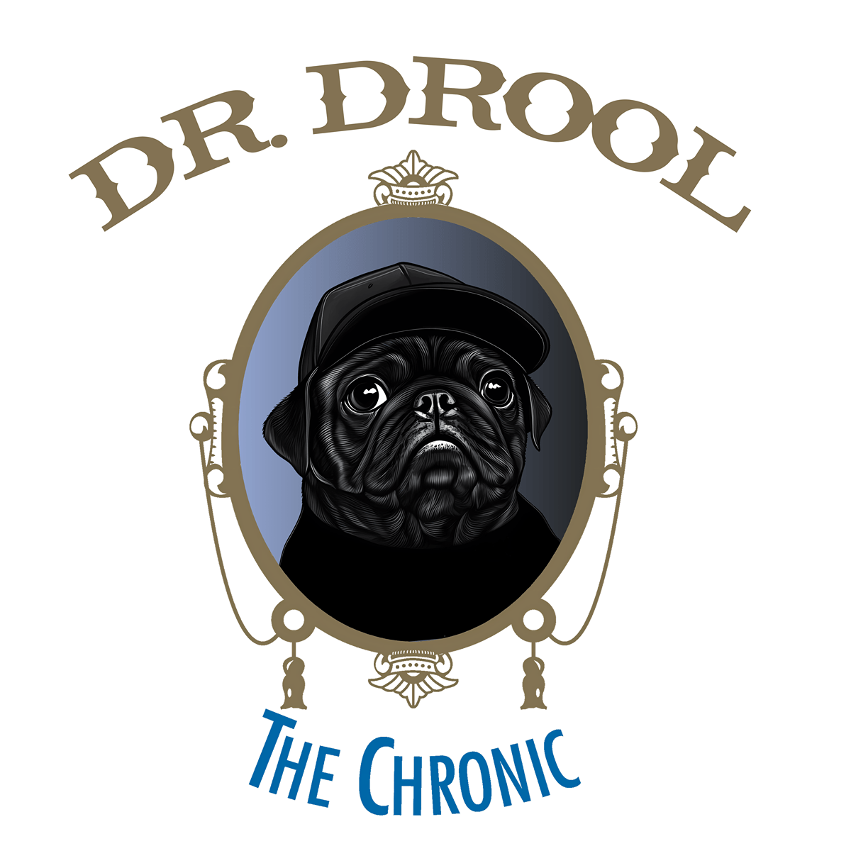 Dr. Drool Funny Pug Graphic T-Shirt