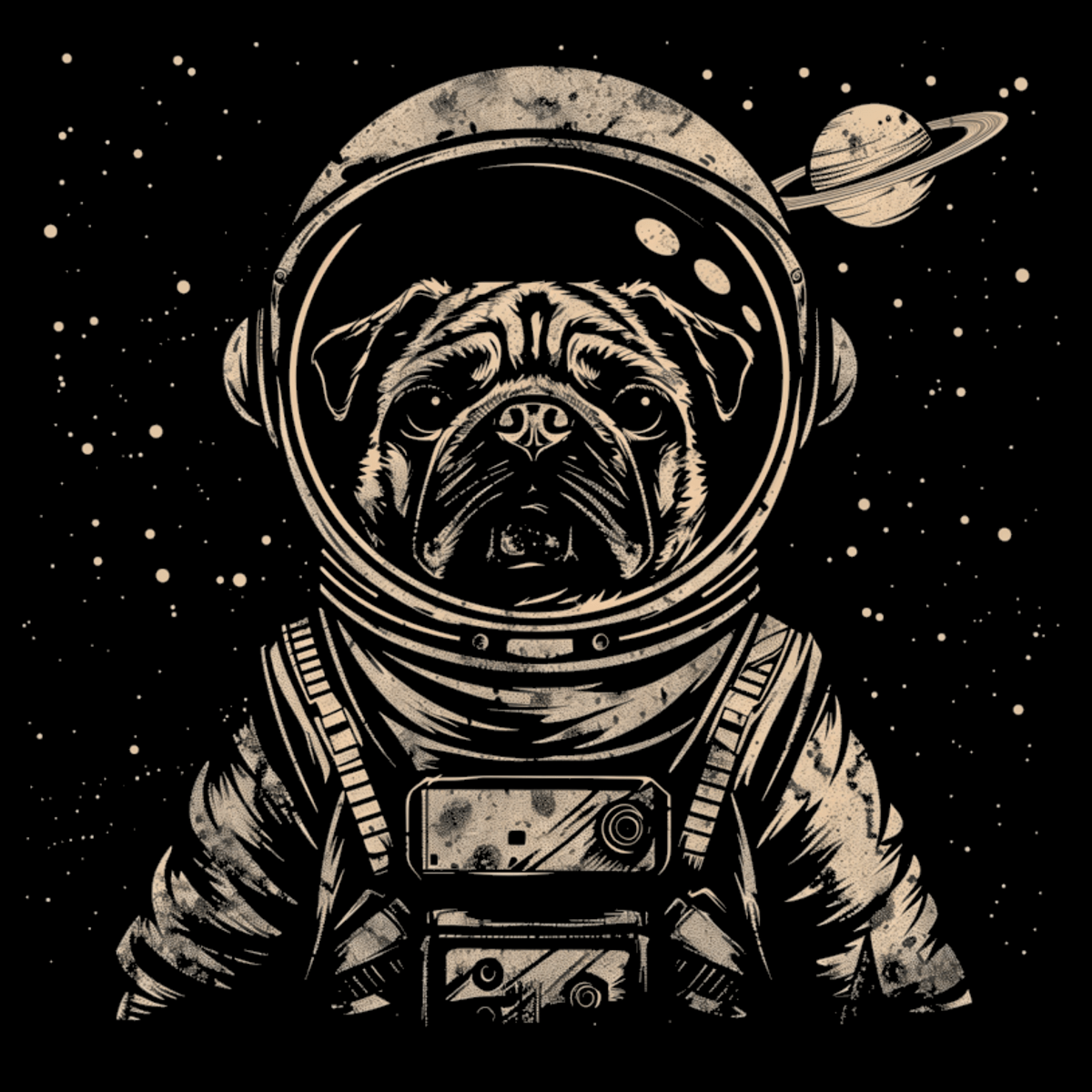 Explorer Funny Pug Graphic T-Shirt