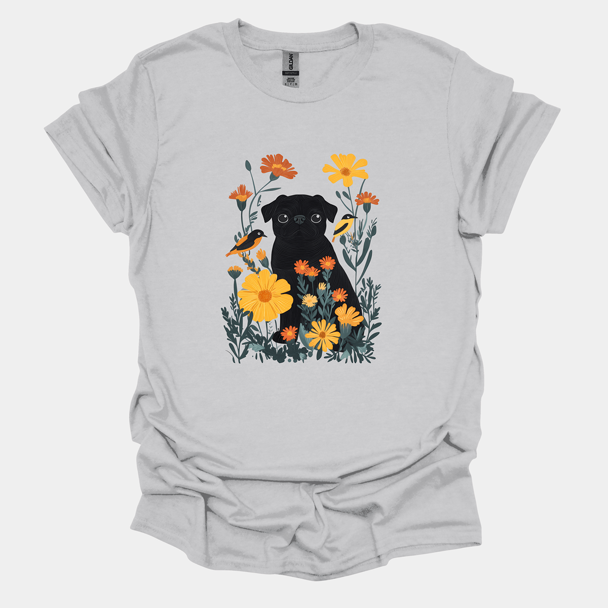 Garden Guardian Funny Pug Graphic T-Shirt