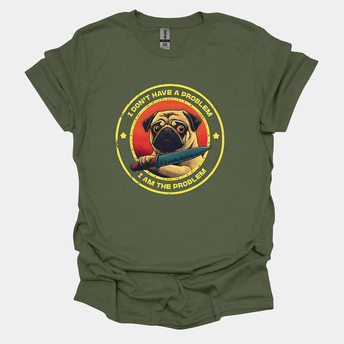 I Am The Problem Funny Pug Graphic T-Shirt