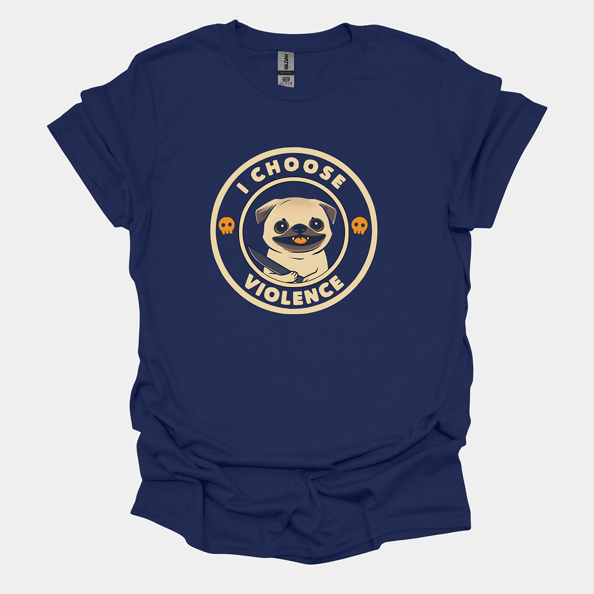I Choose Violence Funny Pug Graphic T-Shirt