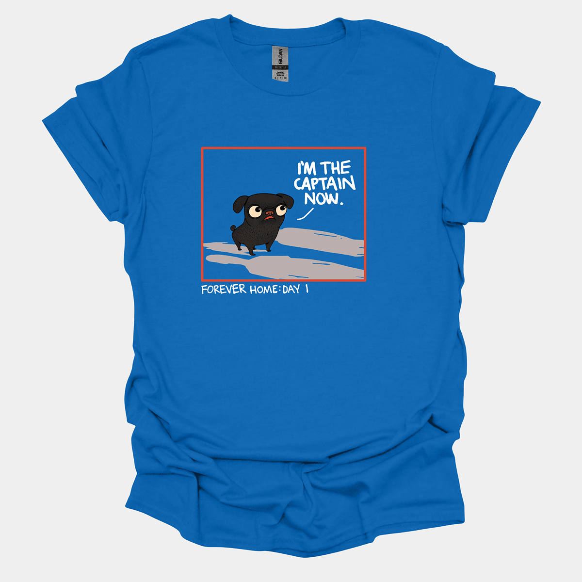 I'm The Captain Funny Pug Graphic T-Shirt