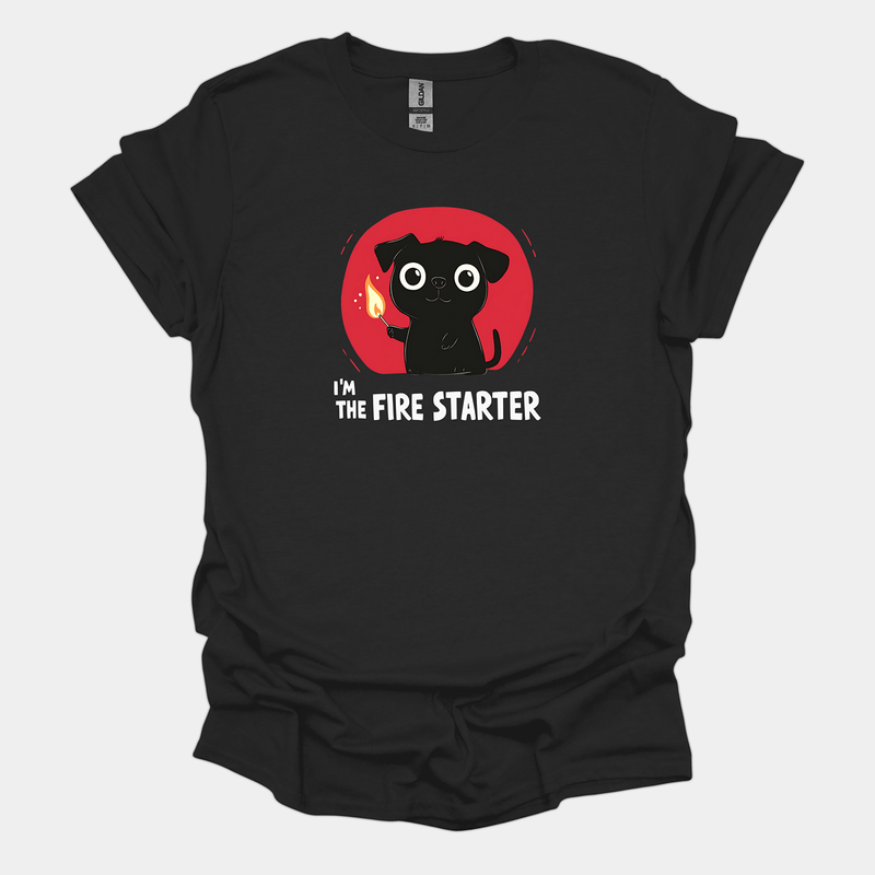 I'm The Fire Starter Funny Pug Graphic T-Shirt