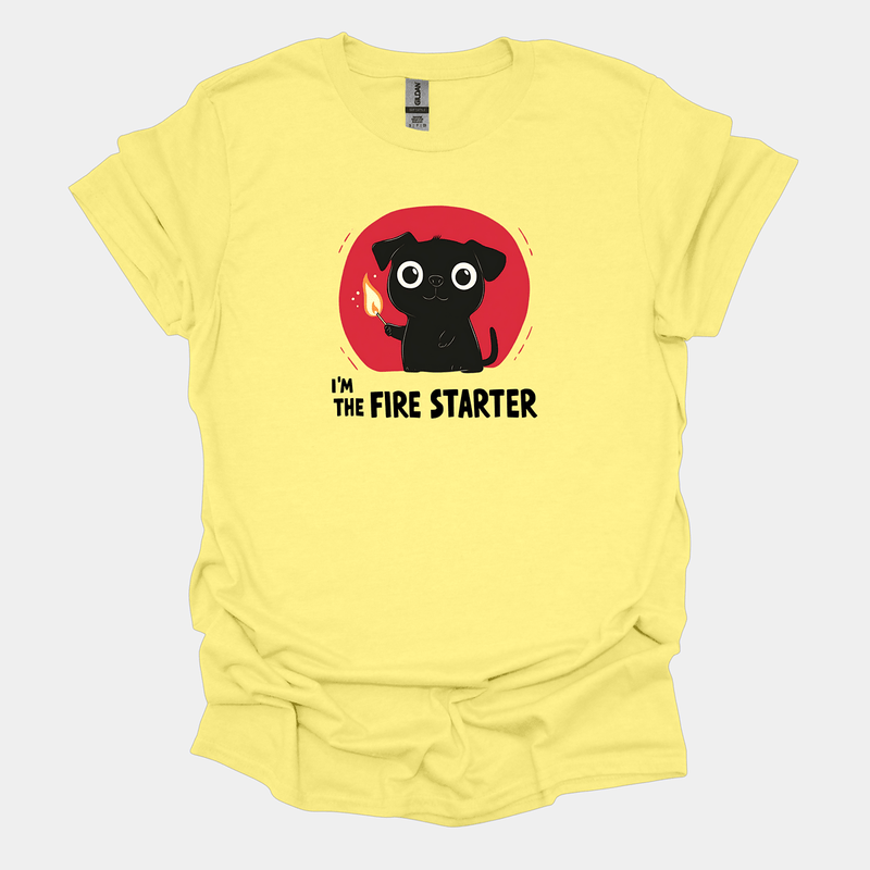 I'm The Fire Starter Funny Pug Graphic T-Shirt