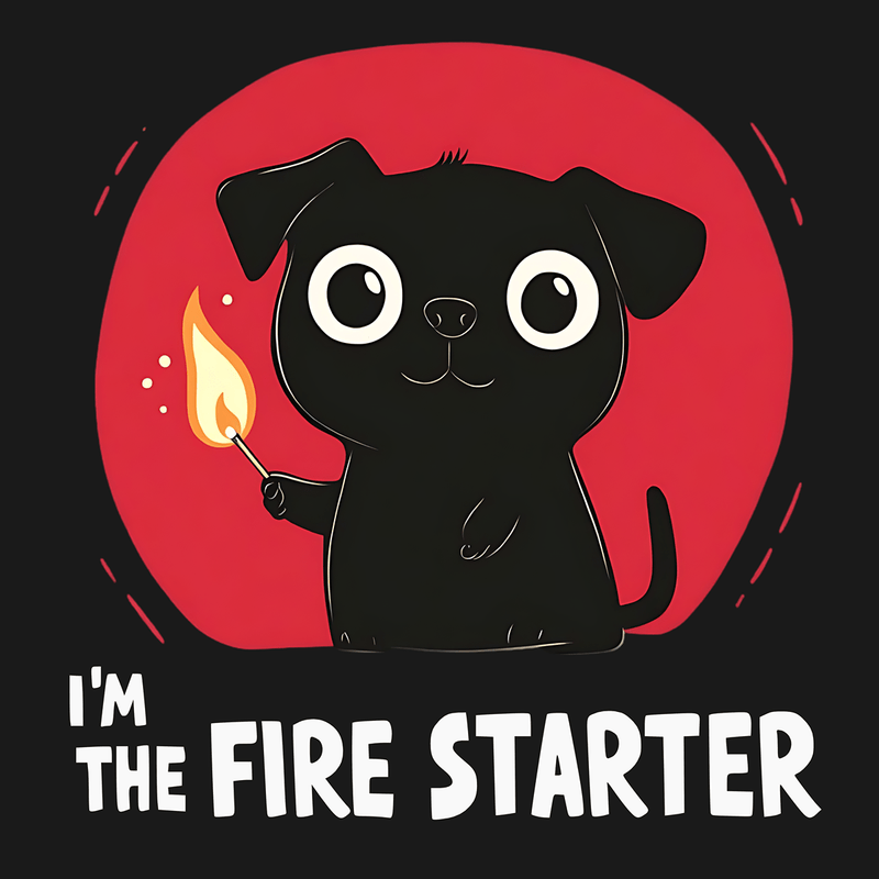 I'm The Fire Starter Funny Pug Graphic T-Shirt