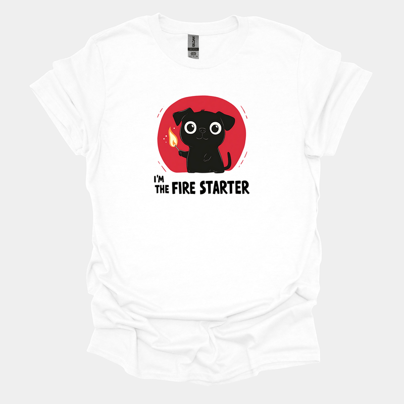 I'm The Fire Starter Funny Pug Graphic T-Shirt