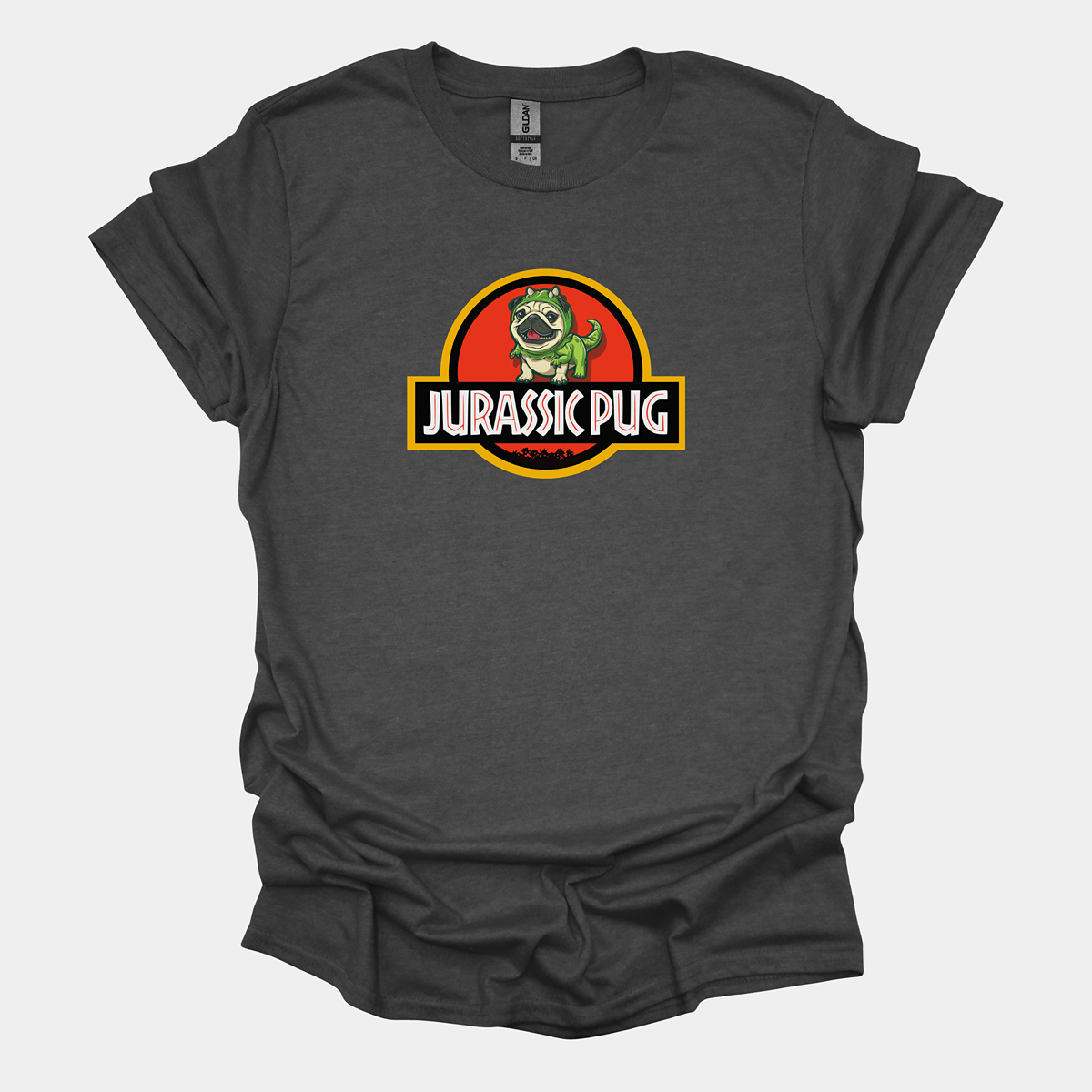 Jurassic Pug Funny Pug Graphic T-Shirt