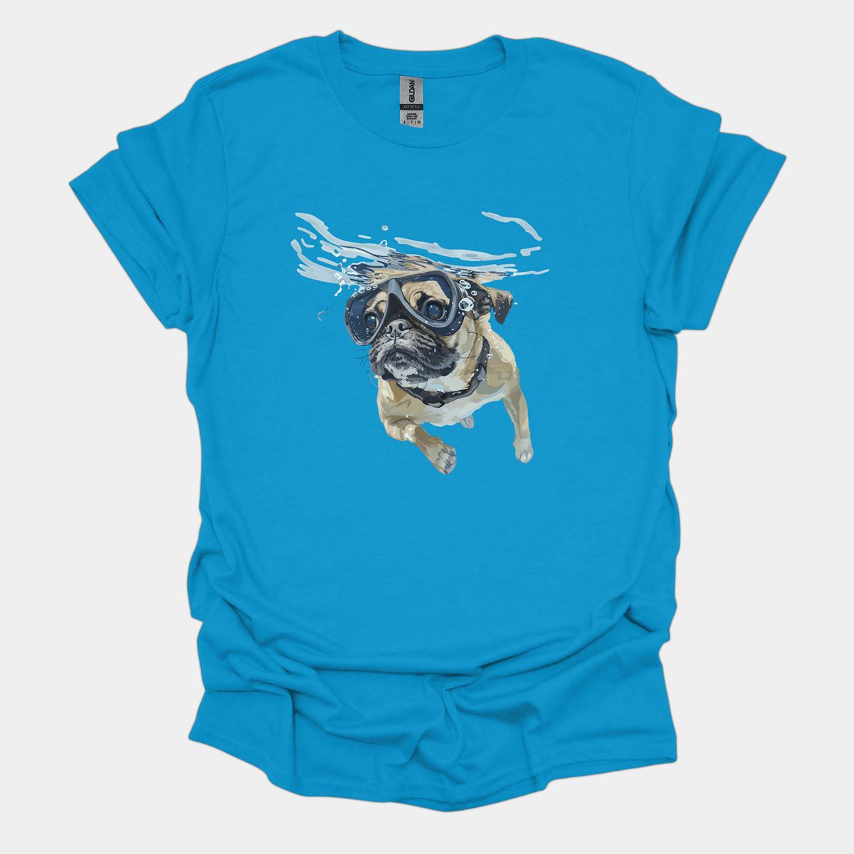 Lil' Swimmer Funny Pug Graphic T-Shirt