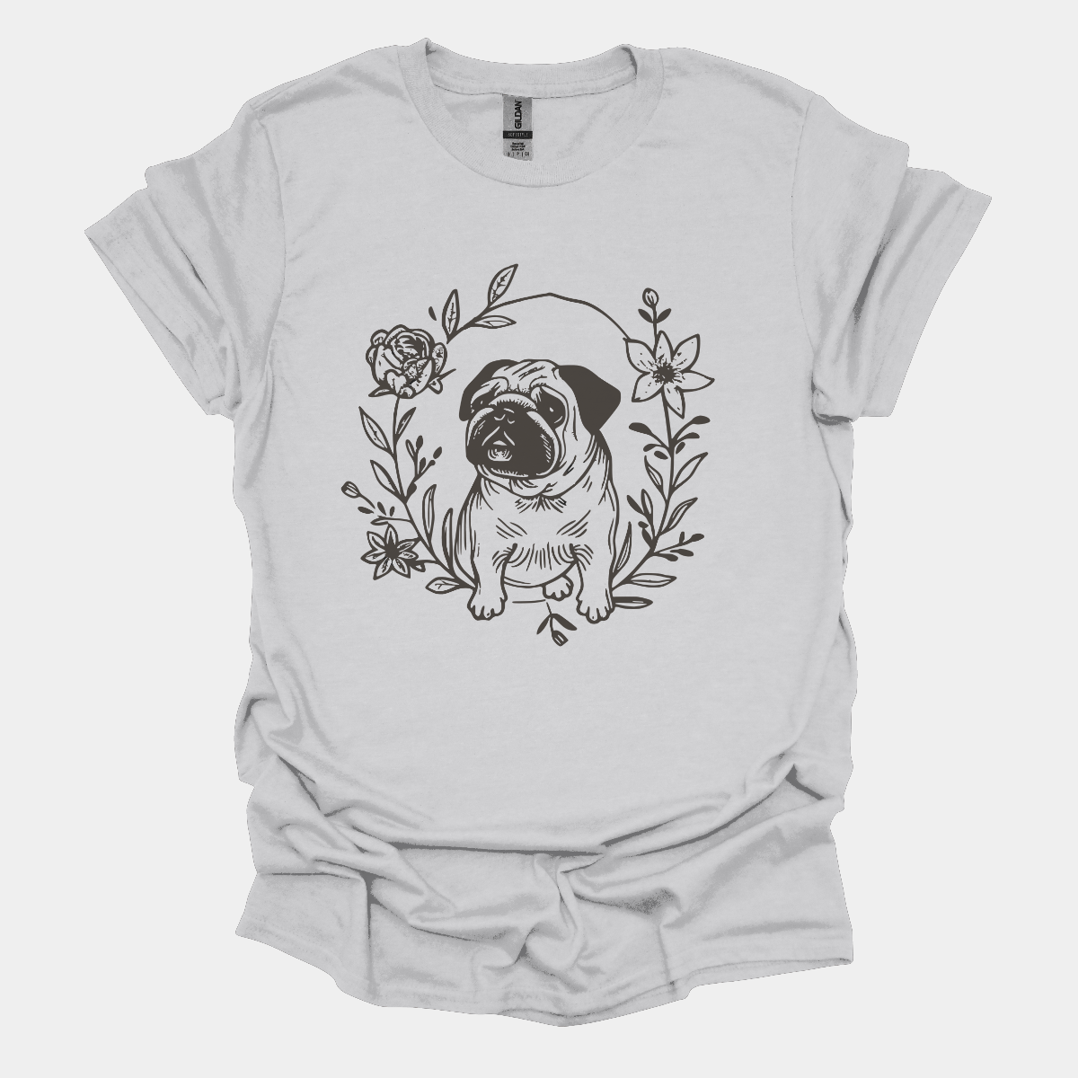 Meadow Doodle Funny Pug Graphic T-Shirt