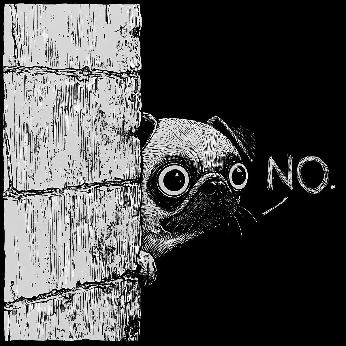 No Funny Pug Graphic T-Shirt