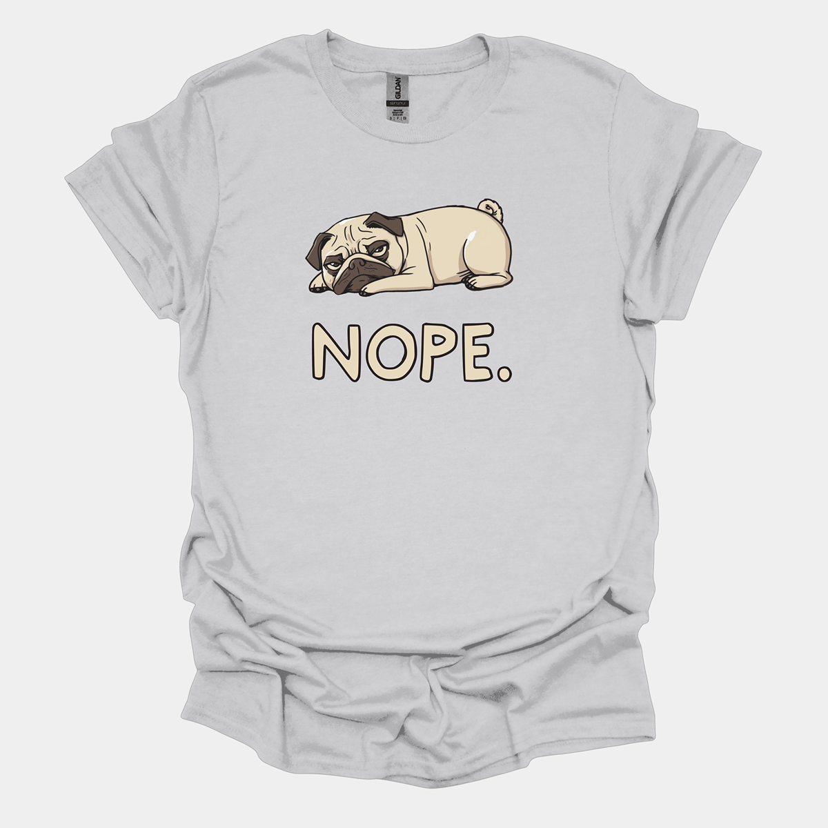 Nope Funny Pug Graphic T-Shirt