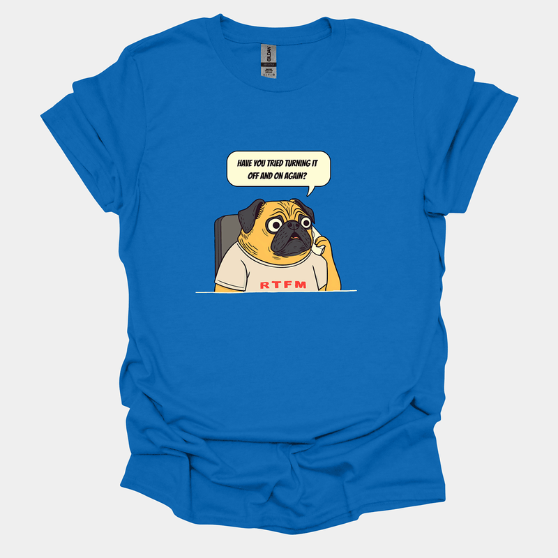 Off And On Funny Pug Graphic T-Shirt