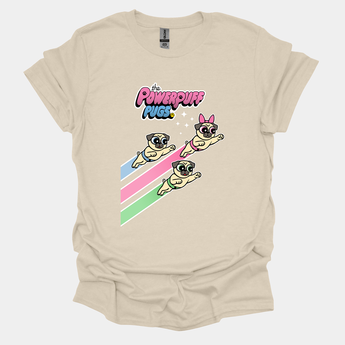 Powerpuff Pugs Funny Pug Graphic T-Shirt