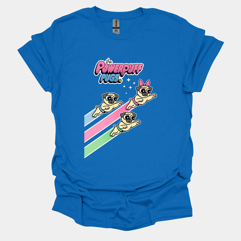 Powerpuff Pugs Funny Pug Graphic T-Shirt