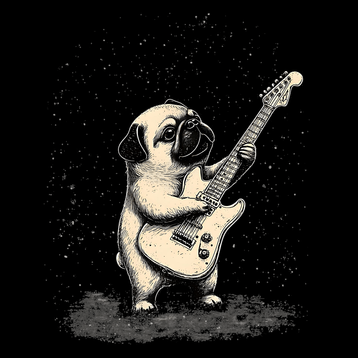 Pug Hendrix Funny Pug Graphic T-Shirt