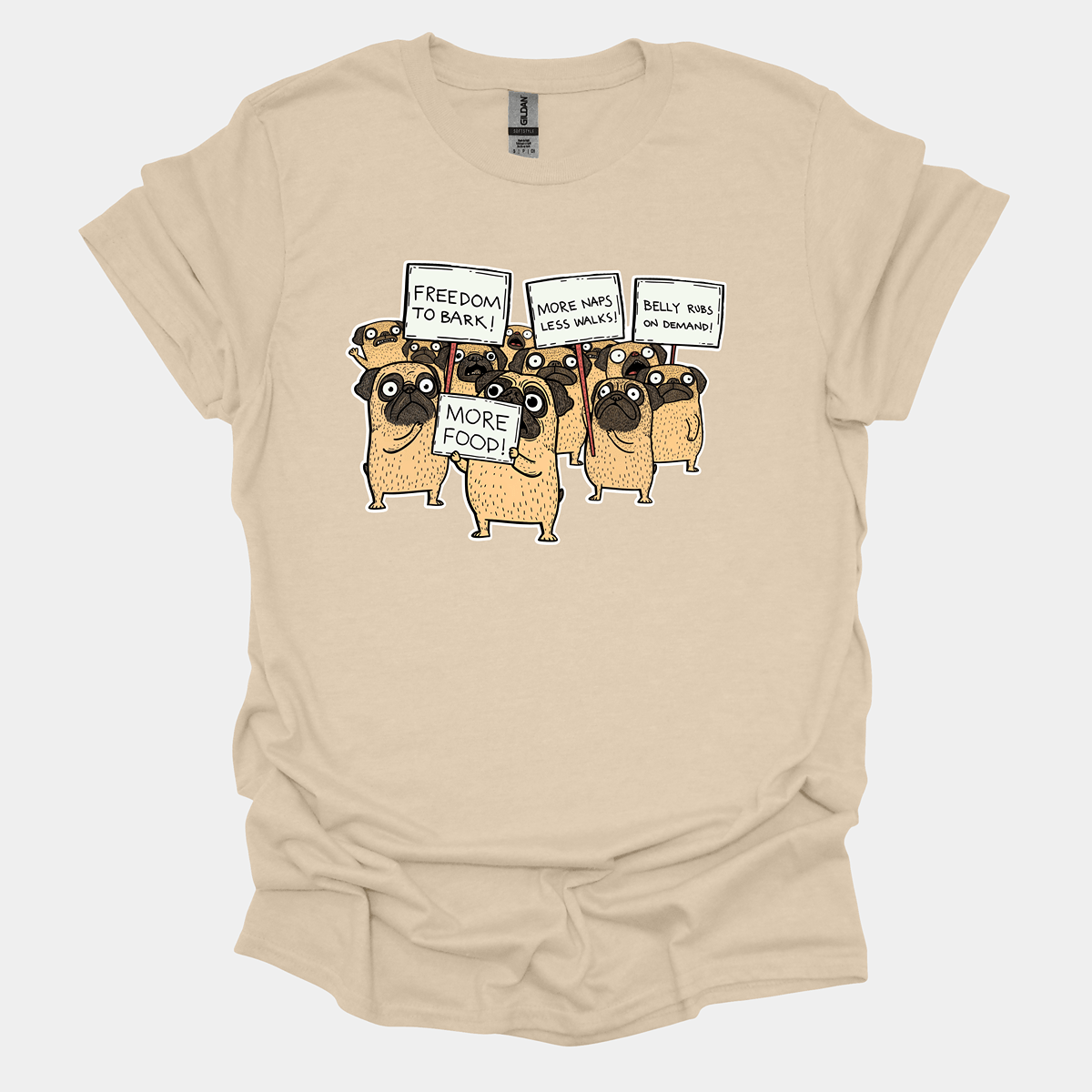 Pug Protest Funny Pug Graphic T-Shirt