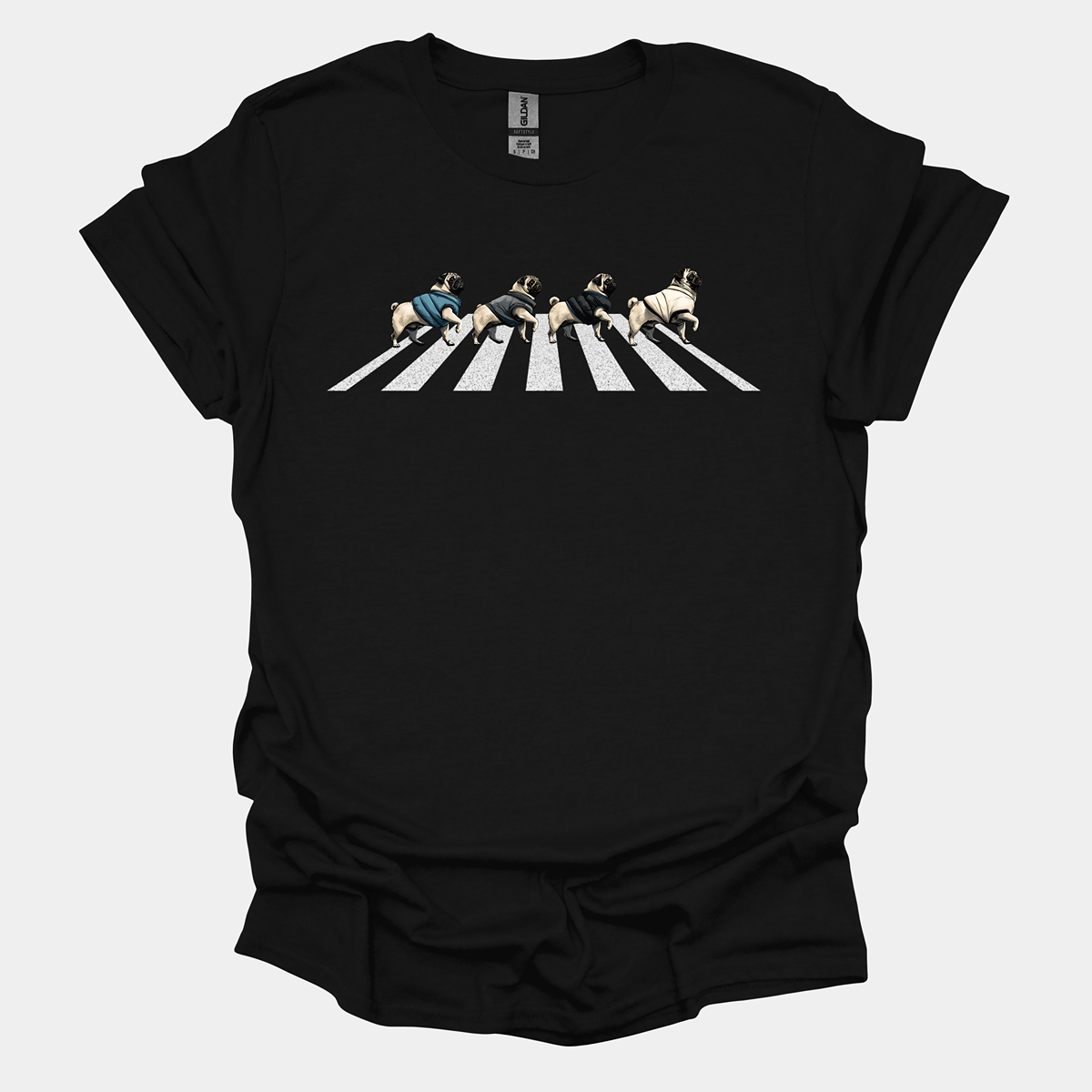 Puggy Road Funny Pug Graphic T-Shirt