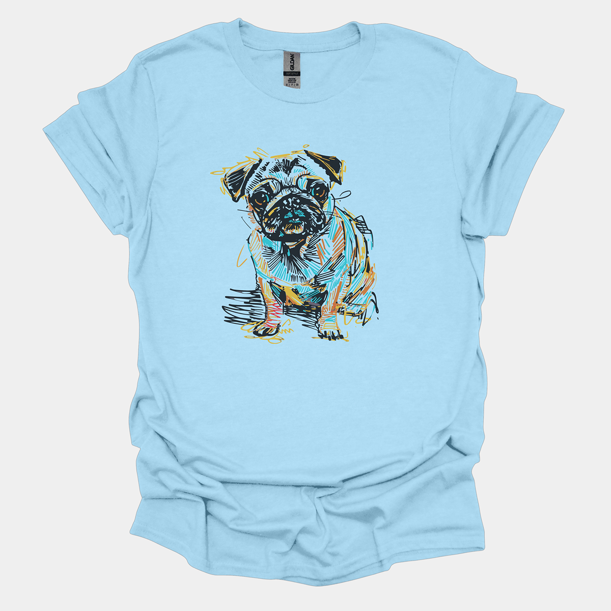 Pugsquiggle Funny Pug Graphic T-Shirt