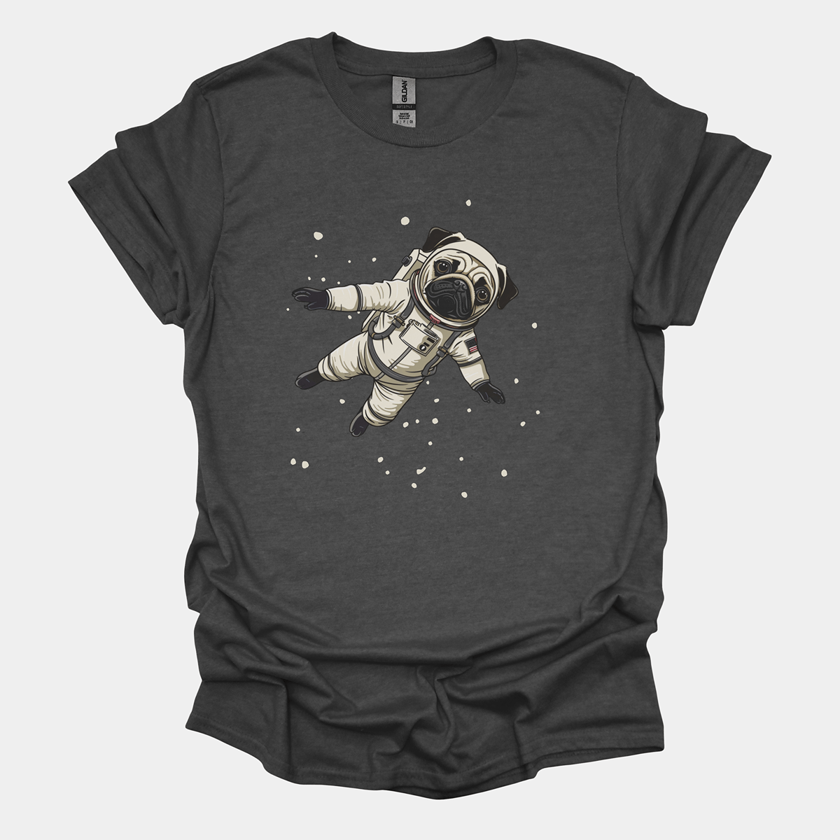 Pugstronaut Funny Pug Graphic T-Shirt