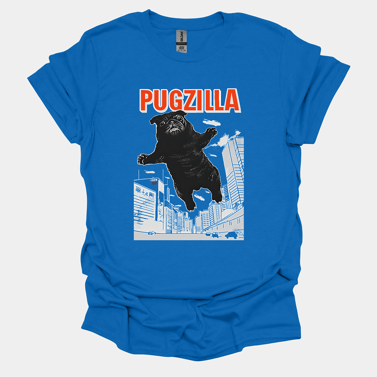 Pugzilla Funny Pug Graphic T-Shirt