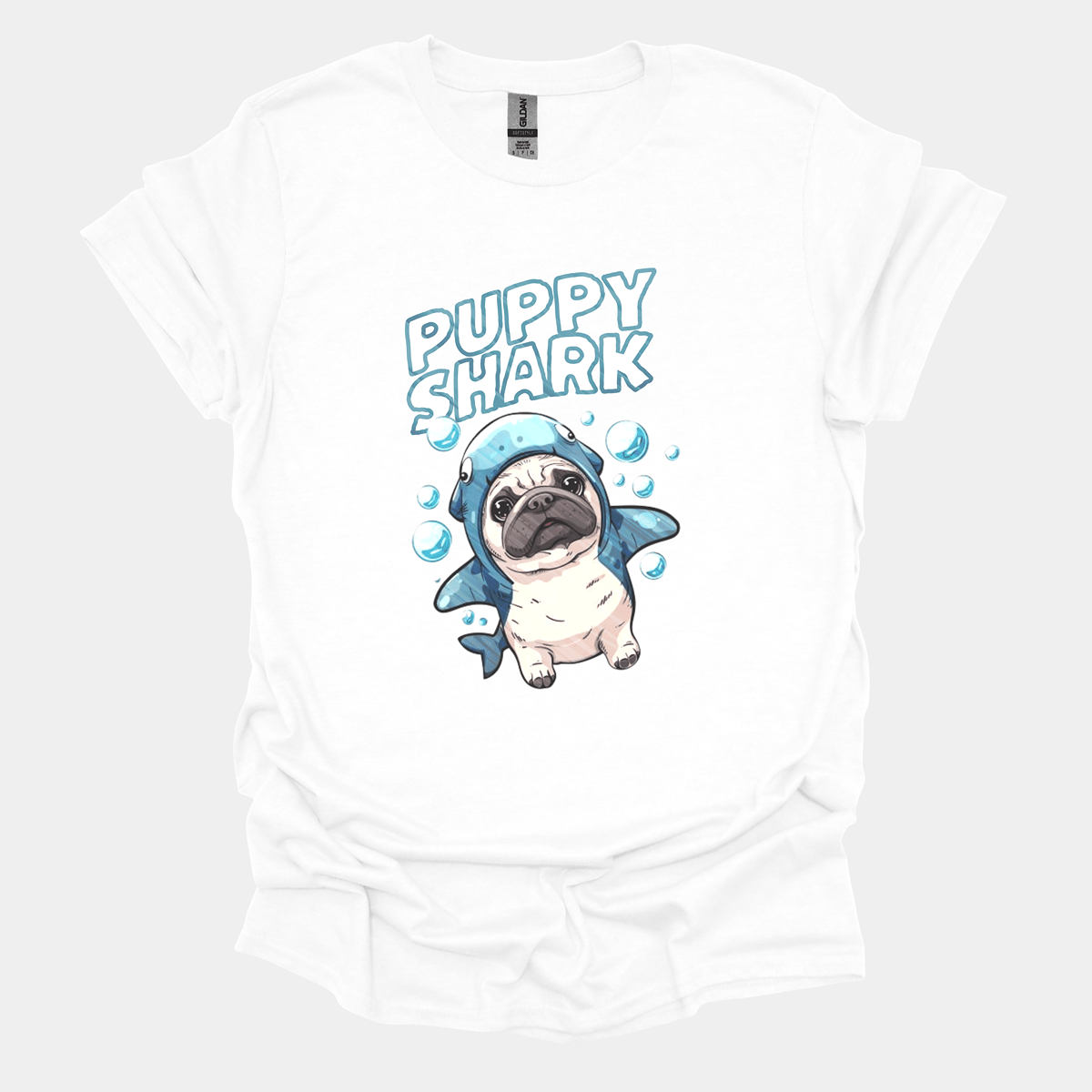 Puppy Shark Funny Pug Graphic T-Shirt