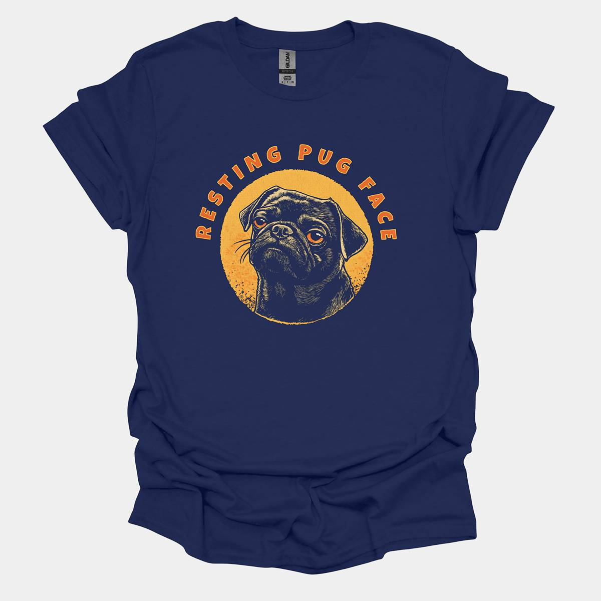 Resting Pug Face Funny Pug Graphic T-Shirt
