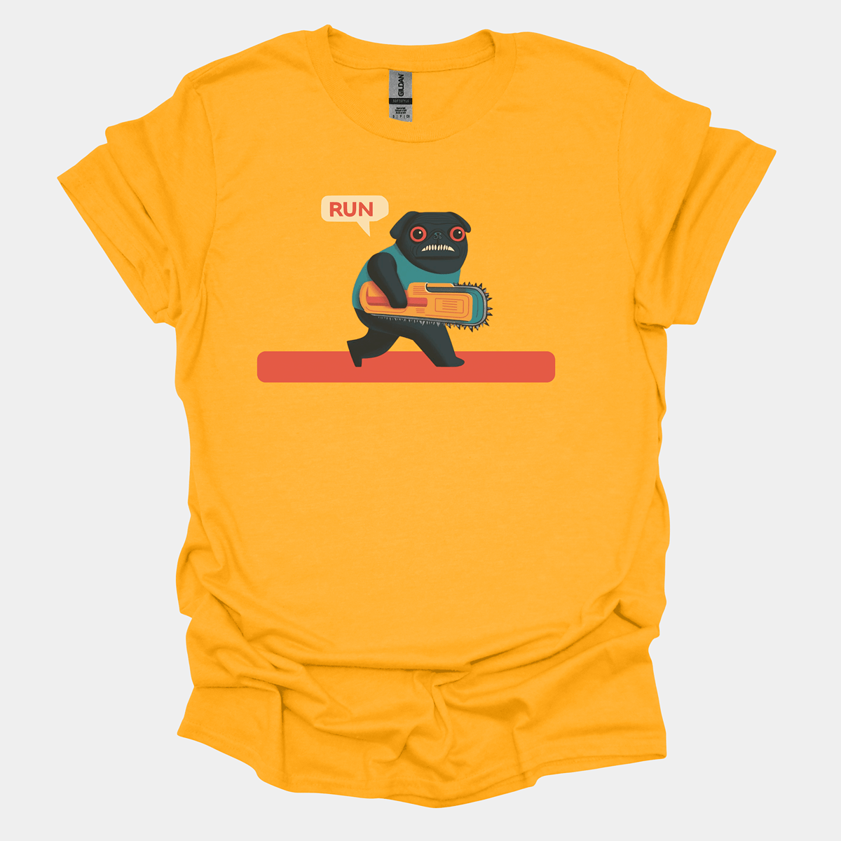 Run Funny Pug Graphic T-Shirt