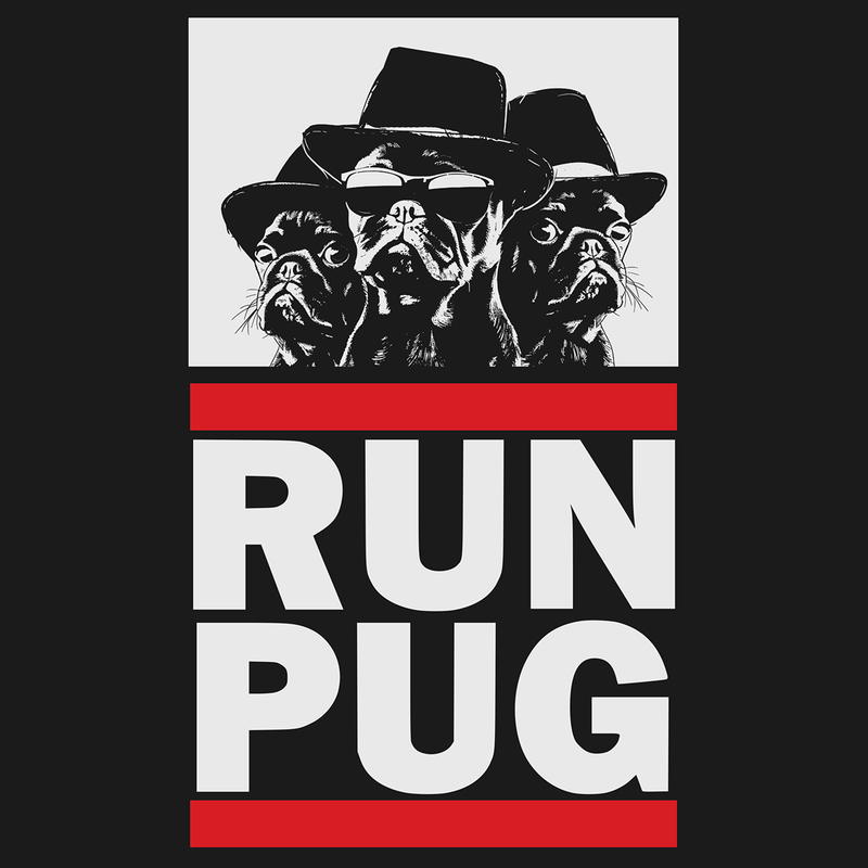 RUN PUG Funny Pug Graphic T-Shirt