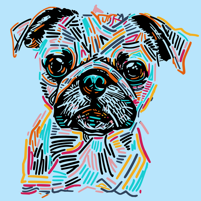 Sharpy Funny Pug Graphic T-Shirt