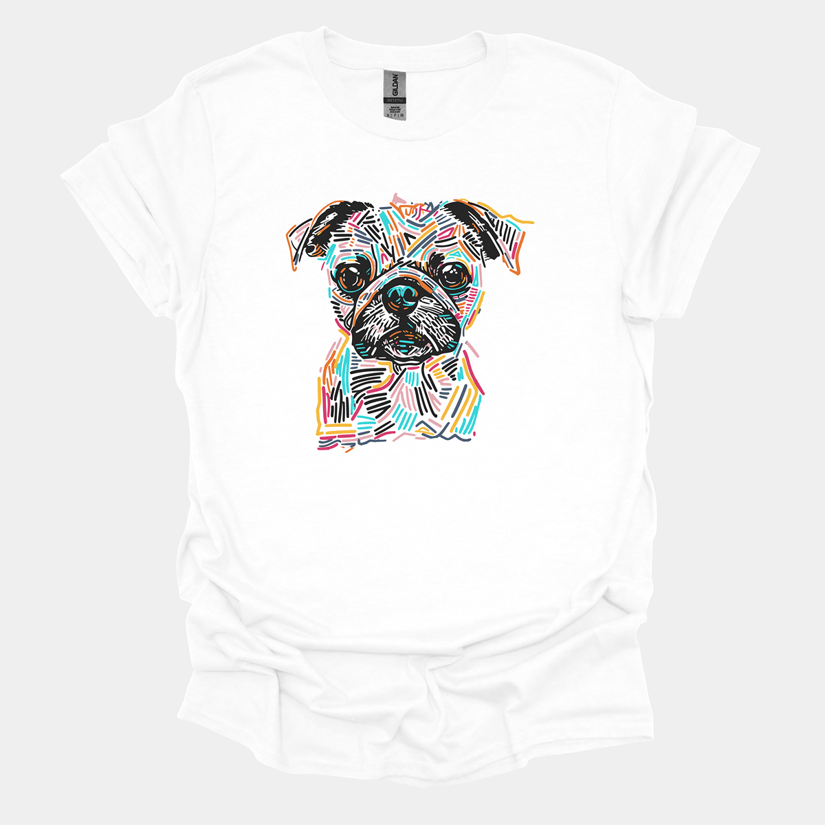 Sharpy Funny Pug Graphic T-Shirt