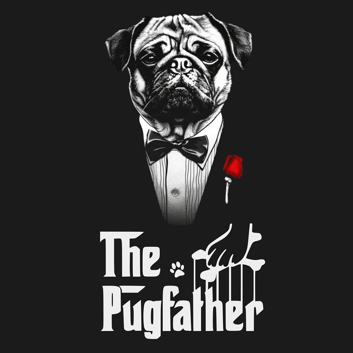 The Pugfather Funny Pug Graphic T-Shirt