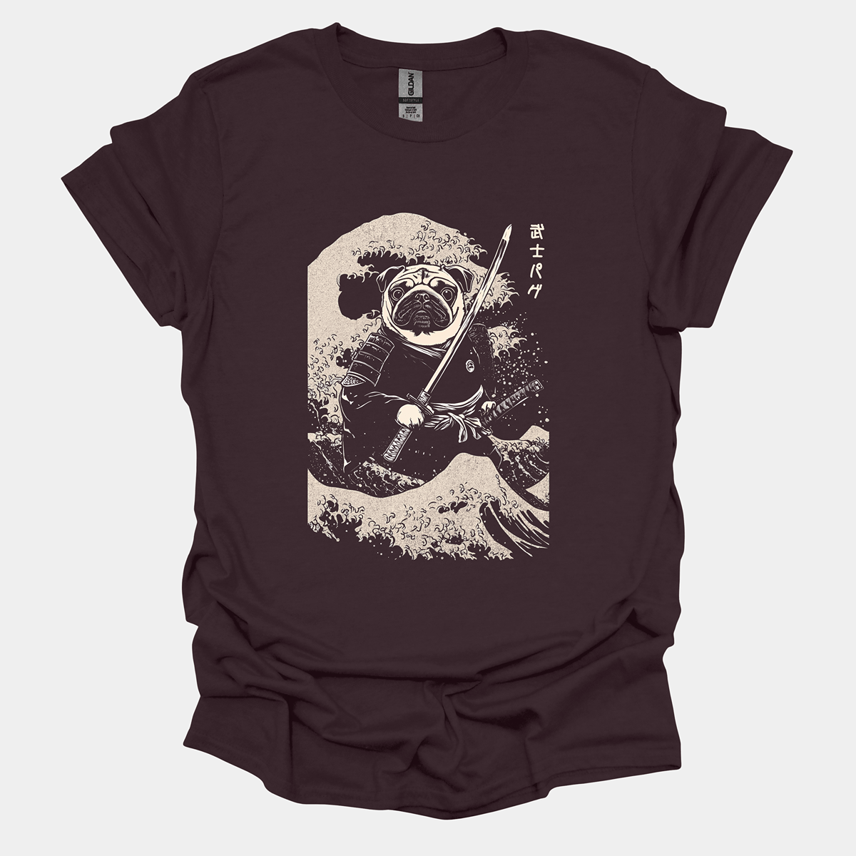 Warrior Funny Pug Graphic T-Shirt