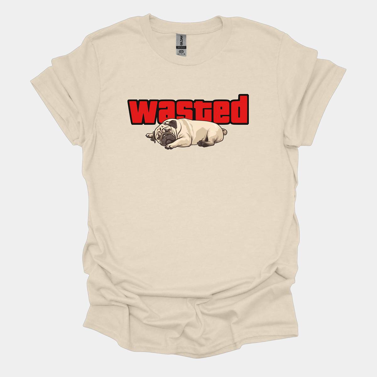 Wasted Funny Pug Graphic T-Shirt