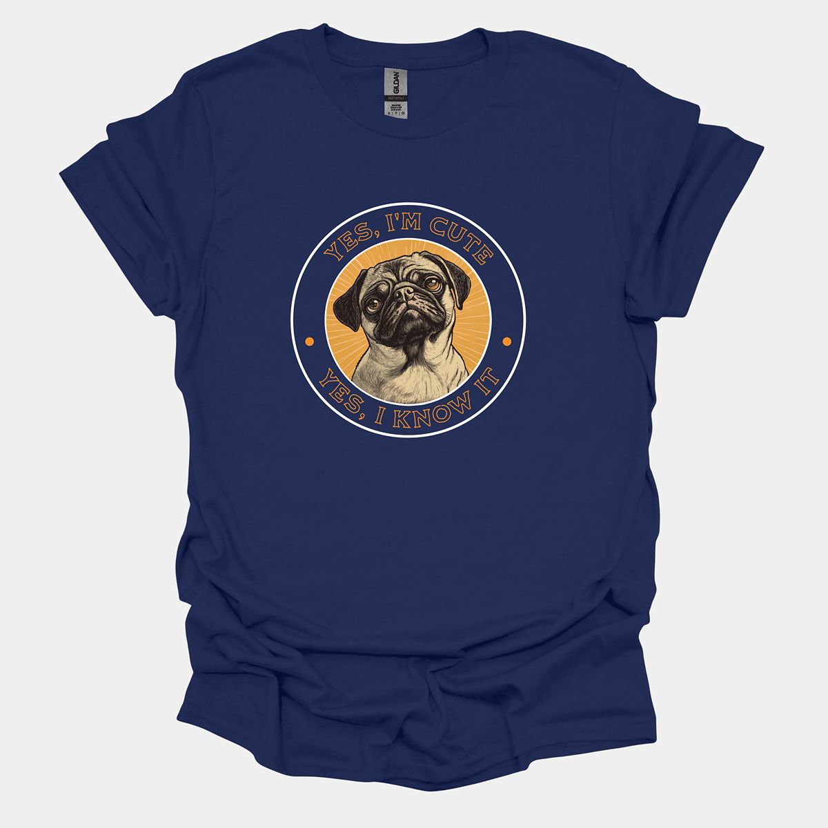 Yes, I'm Cute Funny Pug Graphic T-Shirt