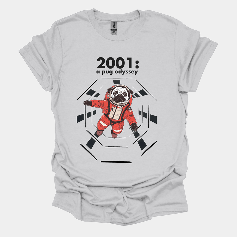 2001 A Pug Odyssey Funny Pug Graphic T-Shirt
