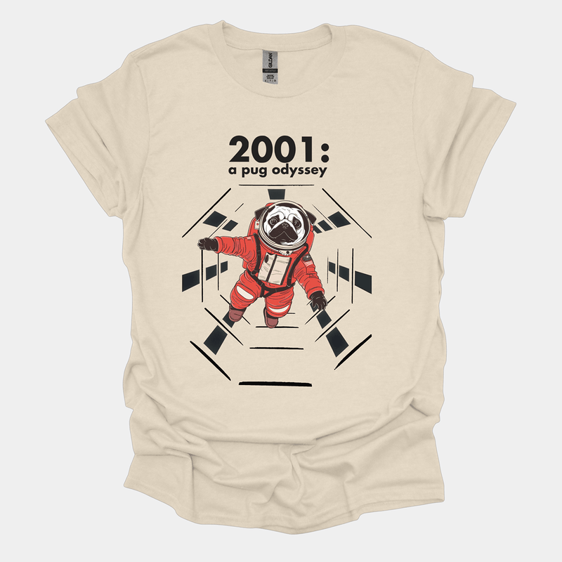 2001 A Pug Odyssey Funny Pug Graphic T-Shirt