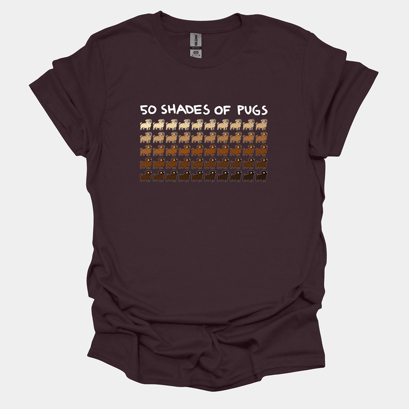 50 Shades of Pugs Funny Pug Graphic T-Shirt