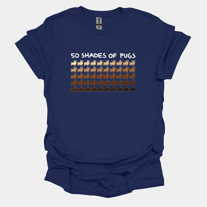 50 Shades of Pugs Funny Pug Graphic T-Shirt