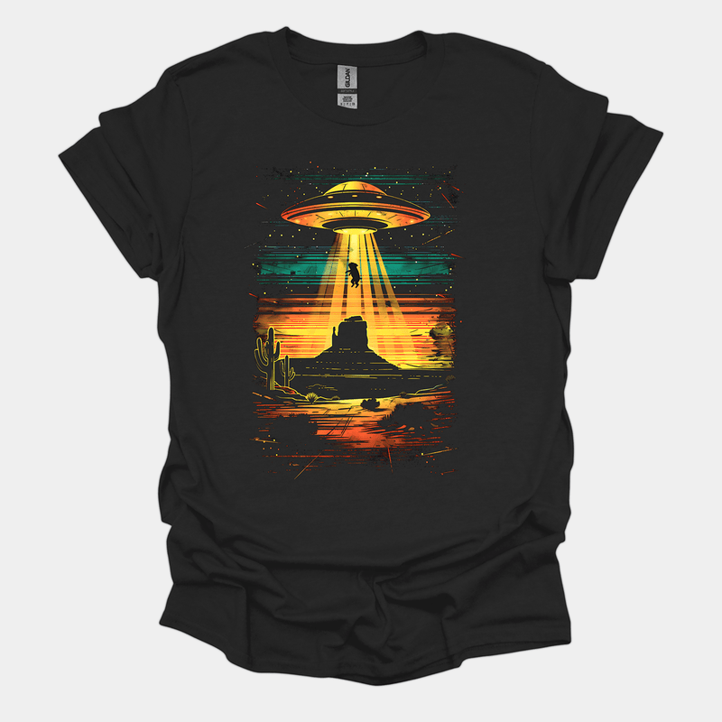 Alien Pug-napping II Funny Pug Graphic T-Shirt