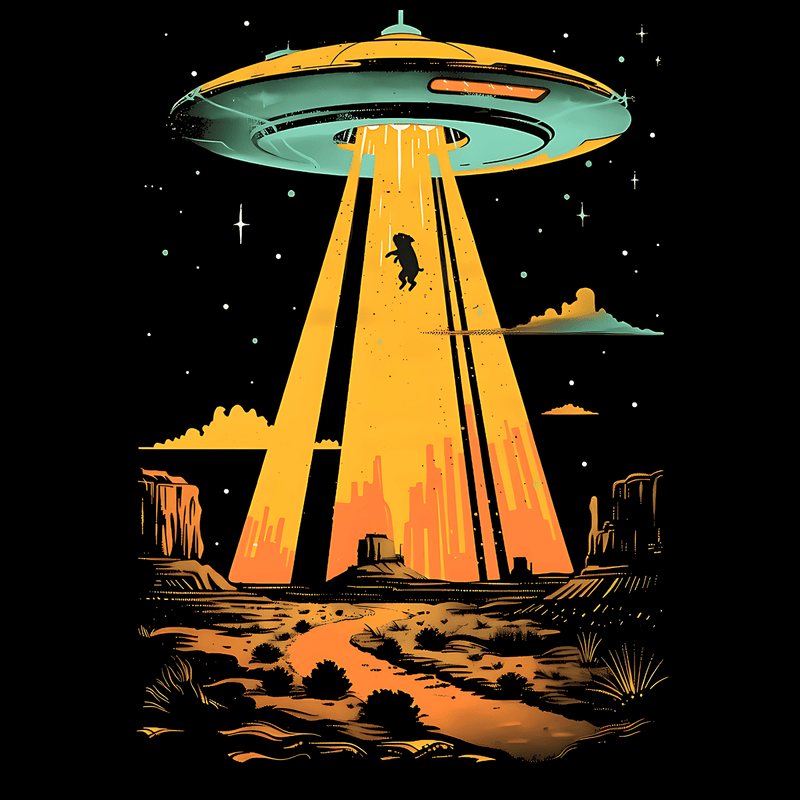 Alien Pug-napping Funny Pug Graphic T-Shirt