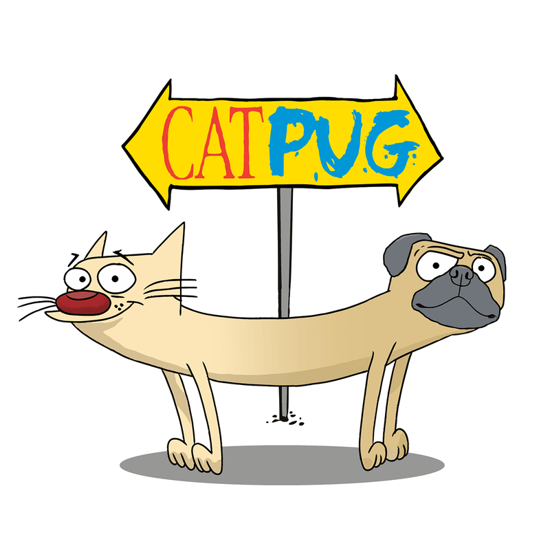 CatPug Funny Pug Graphic T-Shirt
